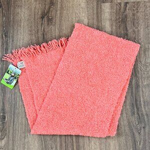NEW Mucrose Weavers of Ireland Coral Merino Wool Mohair Blend Scarf